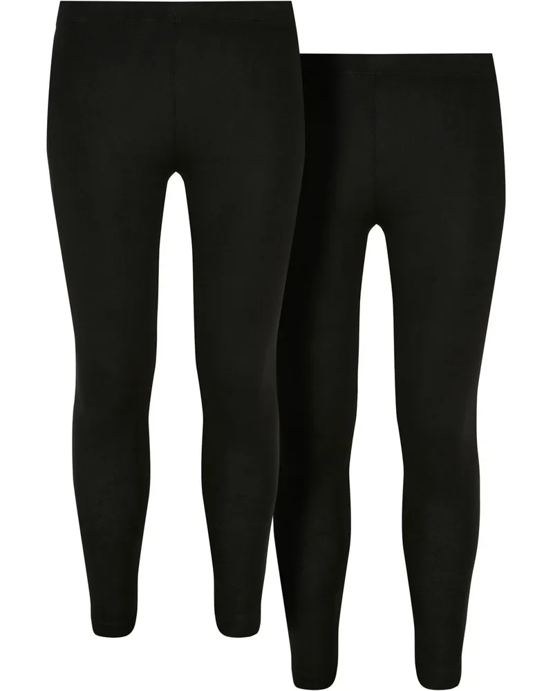 Urban Classics Leggings 2er-Pack für Mädchen (Schwarz Schwarz