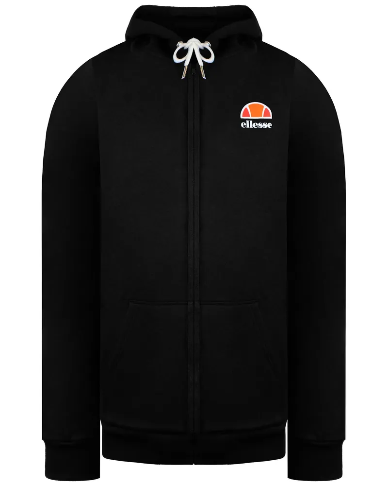 Ellesse Herren Schwarz Full Zip Trackjacke Schwarz