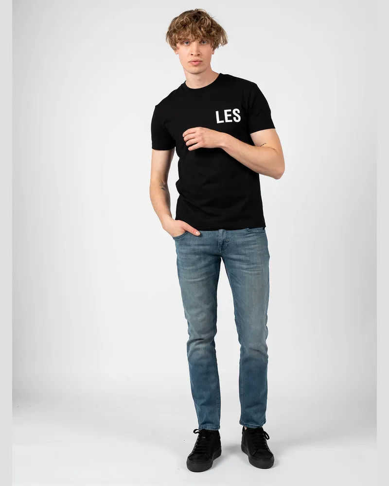 Les Hommes T-shirt Herren Schwarz Schwarz