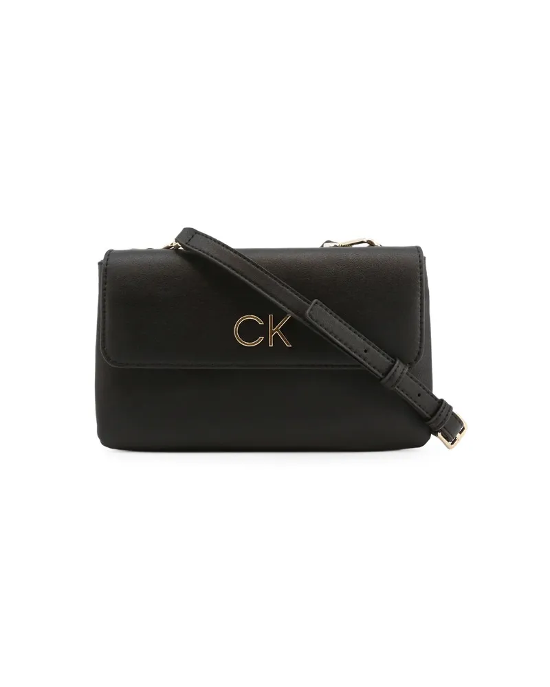 Calvin Klein Schwarze Polyester Damenhandtasche Schwarz
