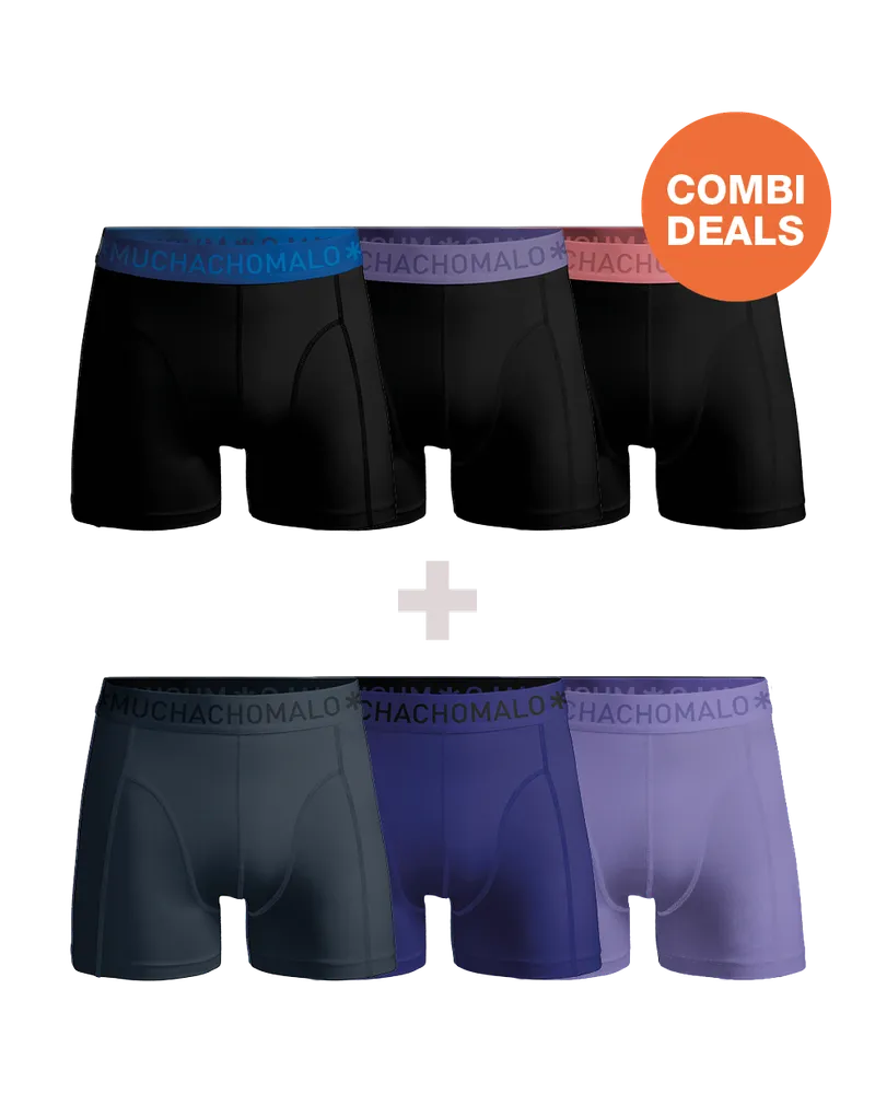 Muchachomalo Herren Boxershorts – 3+3 Stück – Herren Unterhosen Mehrfarbig