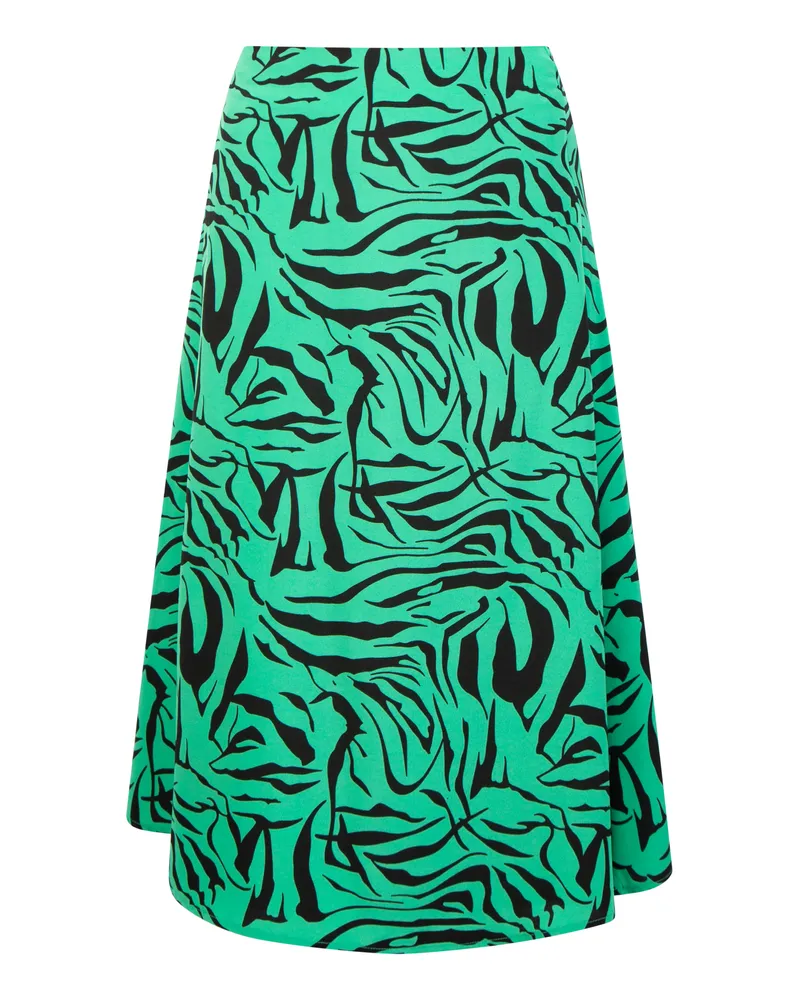 FAINA Midirock Damen Grün Schwarz Grün