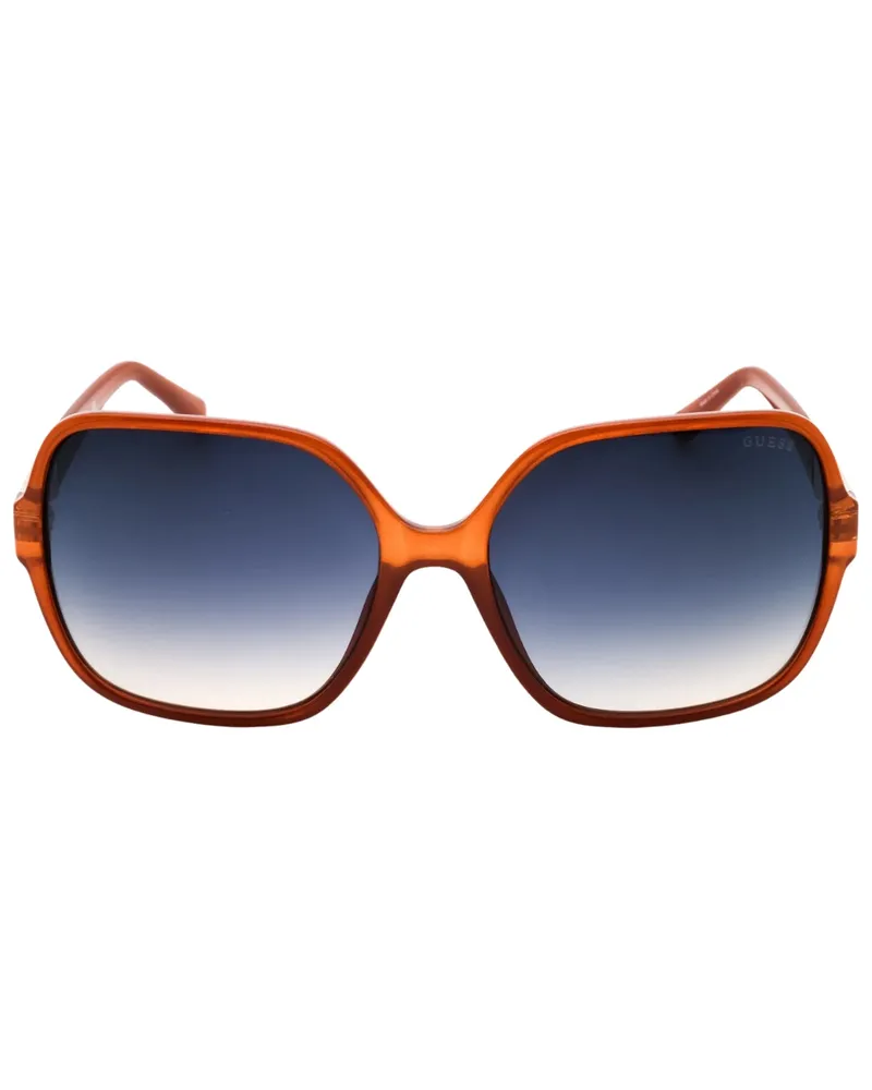 Guess Sonnenbrille mit Farbverlauf in Hellbraun mit blauen Gläsern Blau