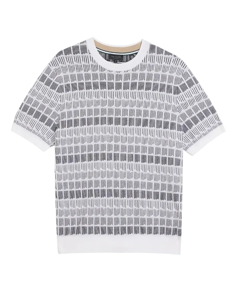 Ted Baker Srevel Regular Jacquard Weißes T-shirt Weiß