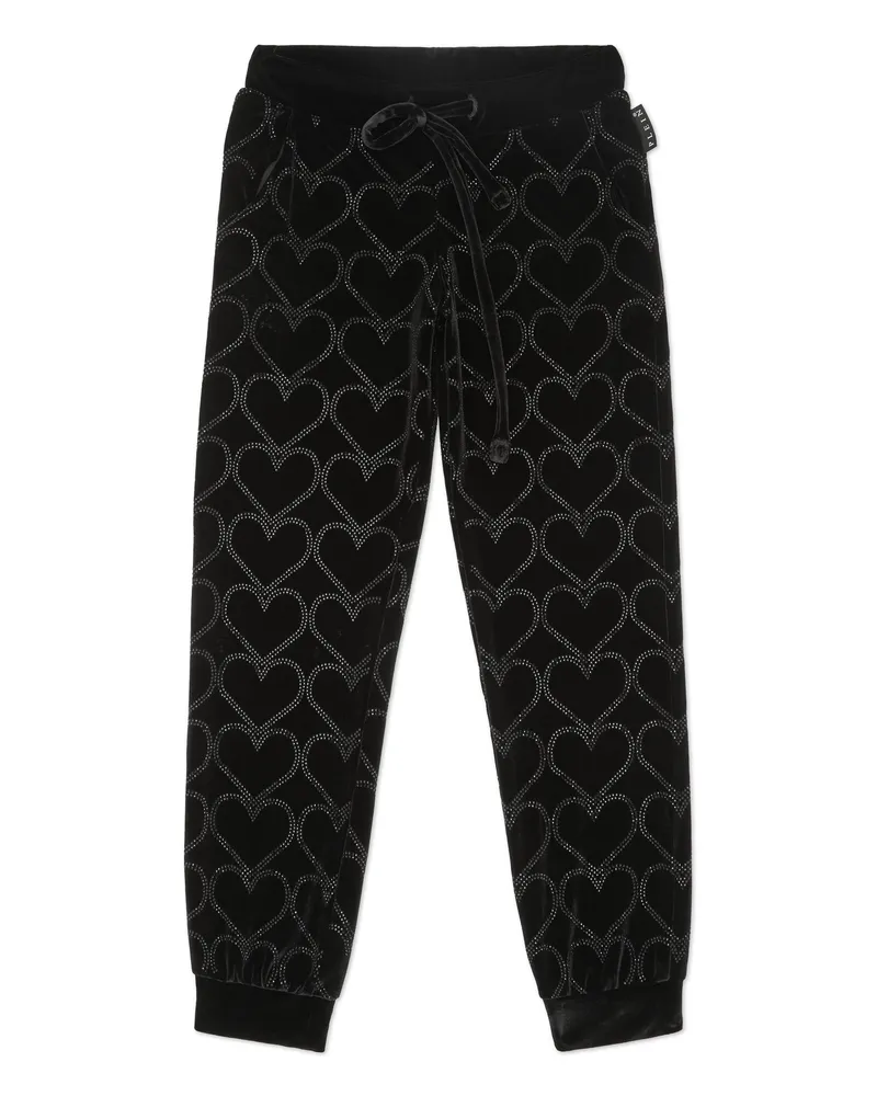 Philipp Plein Jogginghosen Heart Schwarz