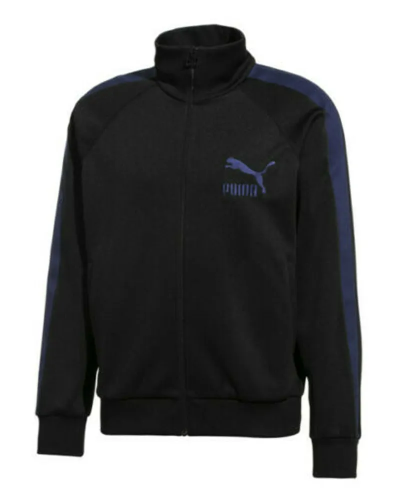 Puma X Poggy Reißverschluss UP Herren Track Top Trichter Jacke schwarz 576753 01 Schwarz