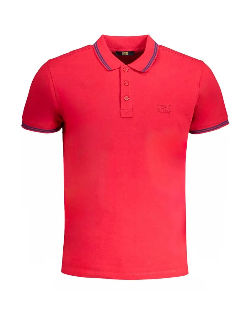 Roberto Cavalli Klassisches Poloshirt mit kurzen Ärmeln Rot