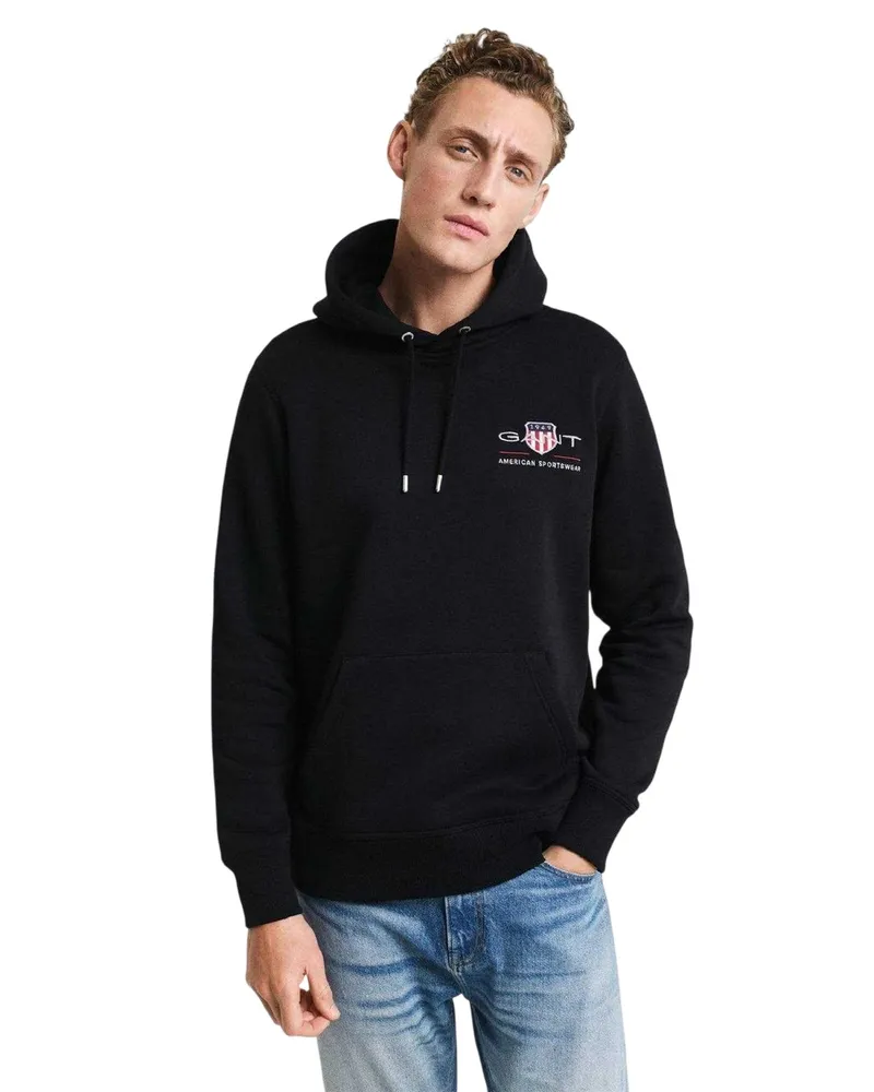 Gant Kapuzenpullover für Herren (Schwarz Schwarz