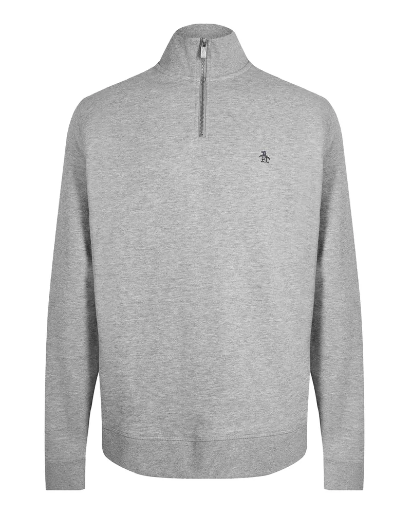 Original Penguin Sticker Pete" Sweatshirt für Herren, Gerafft (meliert meliert Grau