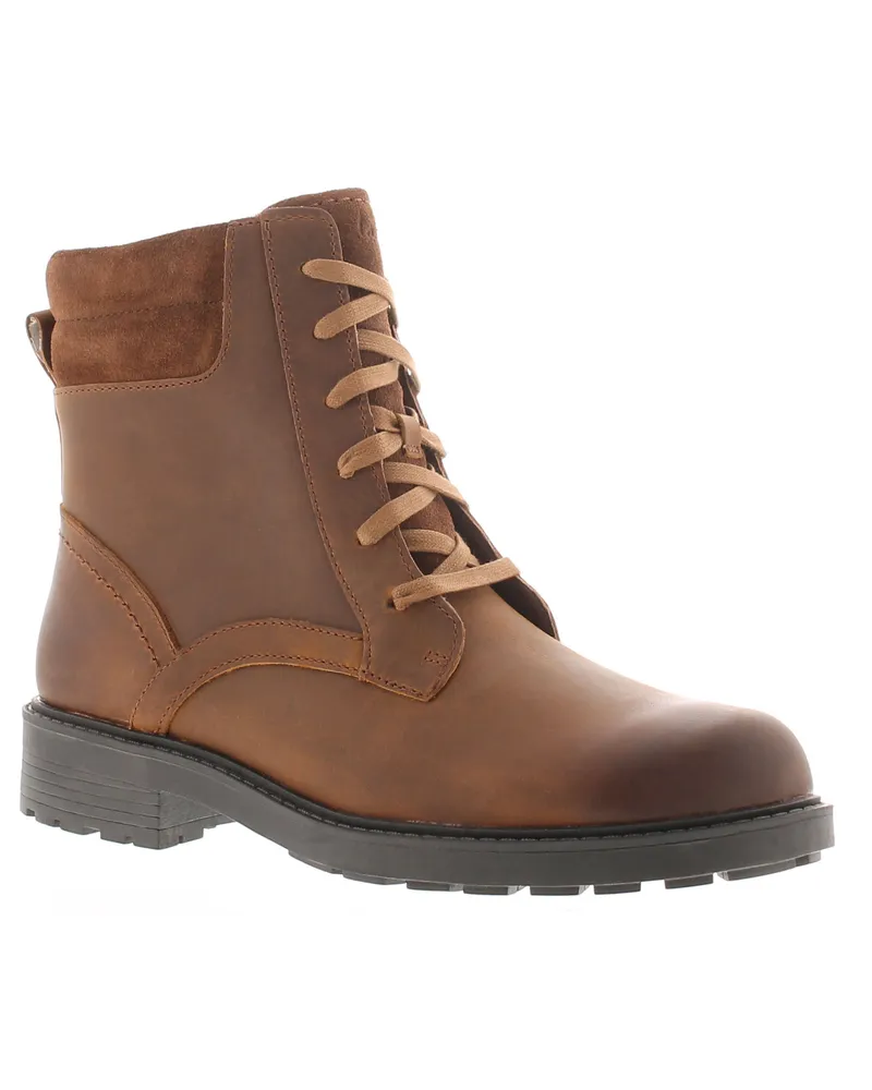 Clarks Damen Stiefeletten Discover Effortless Leder Reißverschluss braun Braun