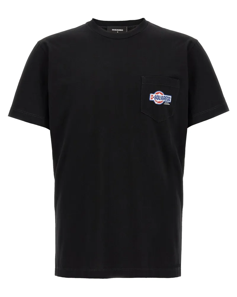 Dsquared2 Dsquared² Schwarzes Baumwoll-T-Shirt Schwarz