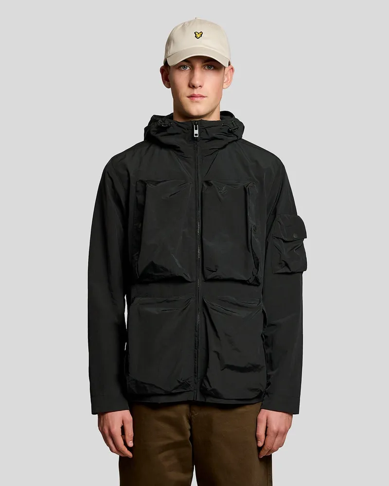 Lyle & Scott Leichte Windbreaker-Jacke - Schwarz Schwarz