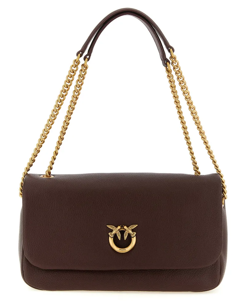 Pinko Braune Lammleder Schultertasche Braun