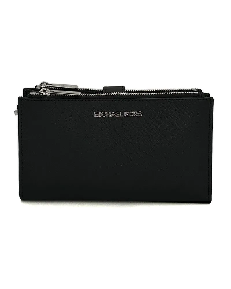 Michael Kors Jet Set Reise Große Doppelreißverschluss Handgelenktasche Schwarz