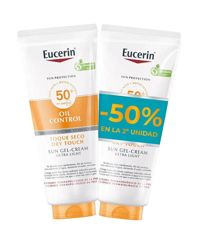 Eucerin Sun Body Oil Control Gel-creme Lsf 50+ Packung 2 X 200 ml 