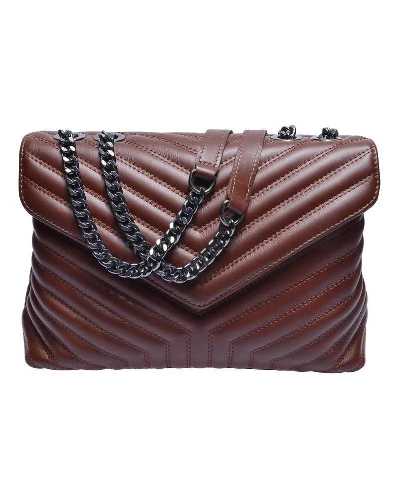 Luisa Vannini BROWN Rindsledertasche Dunkelbraun