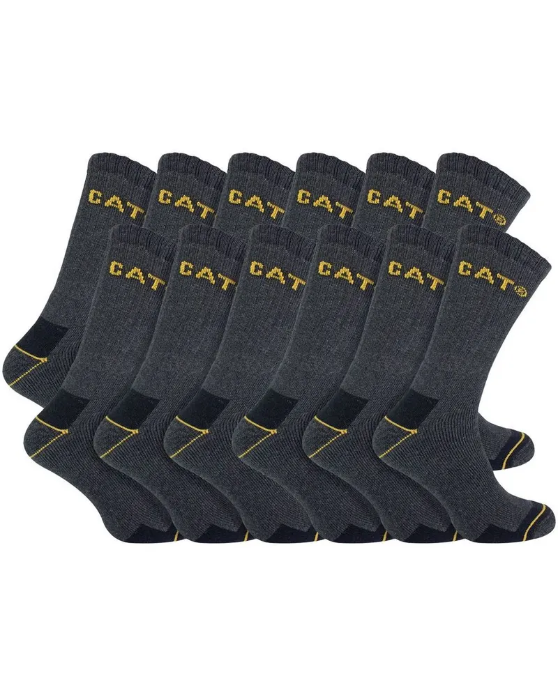 Caterpillar Footwear 12er-Pack Unisex Schwerlast-Arbeitssocken für Stahlkappenschuhe Grau