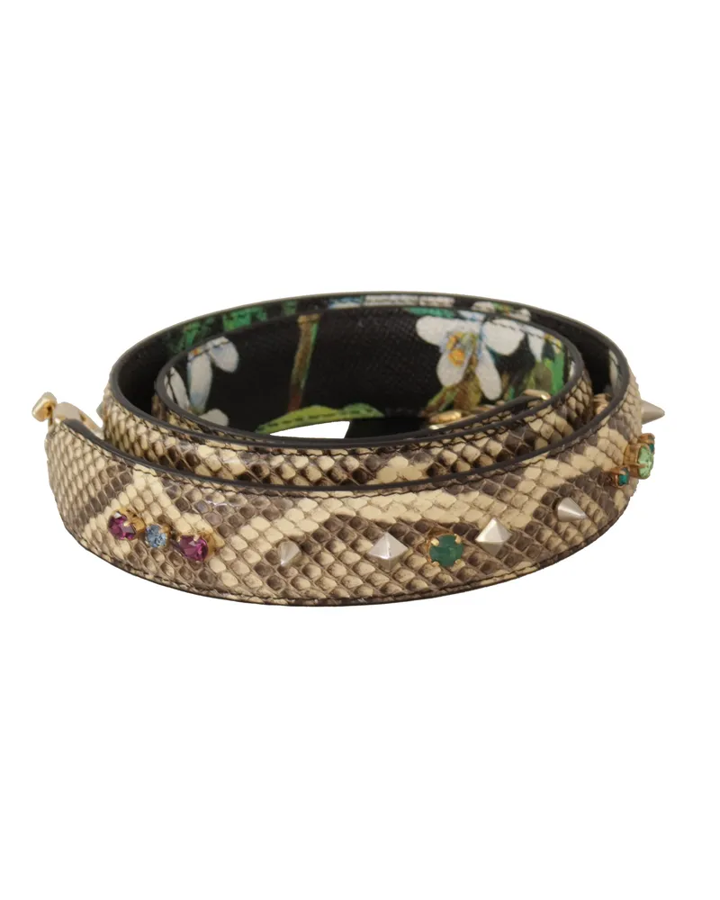Dolce & Gabbana Elegante Beiger Pythonleder Schulterriemen für Damen Beige