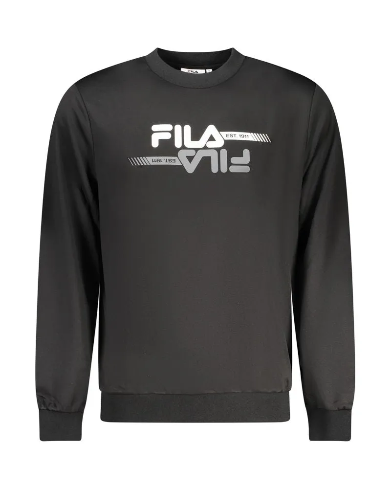 Fila Schwarzes Polyester Herren Sweatshirt Schwarz