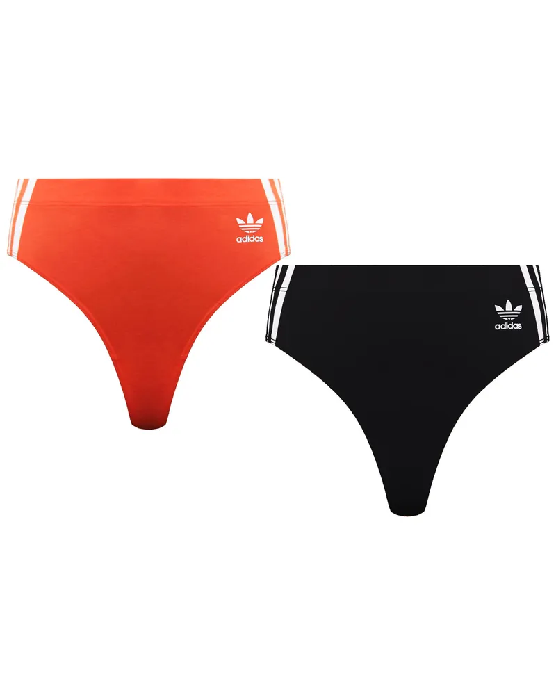 adidas 2er-Pack Damen Orange/Schwarz Breiter Seitenstring Schwarz