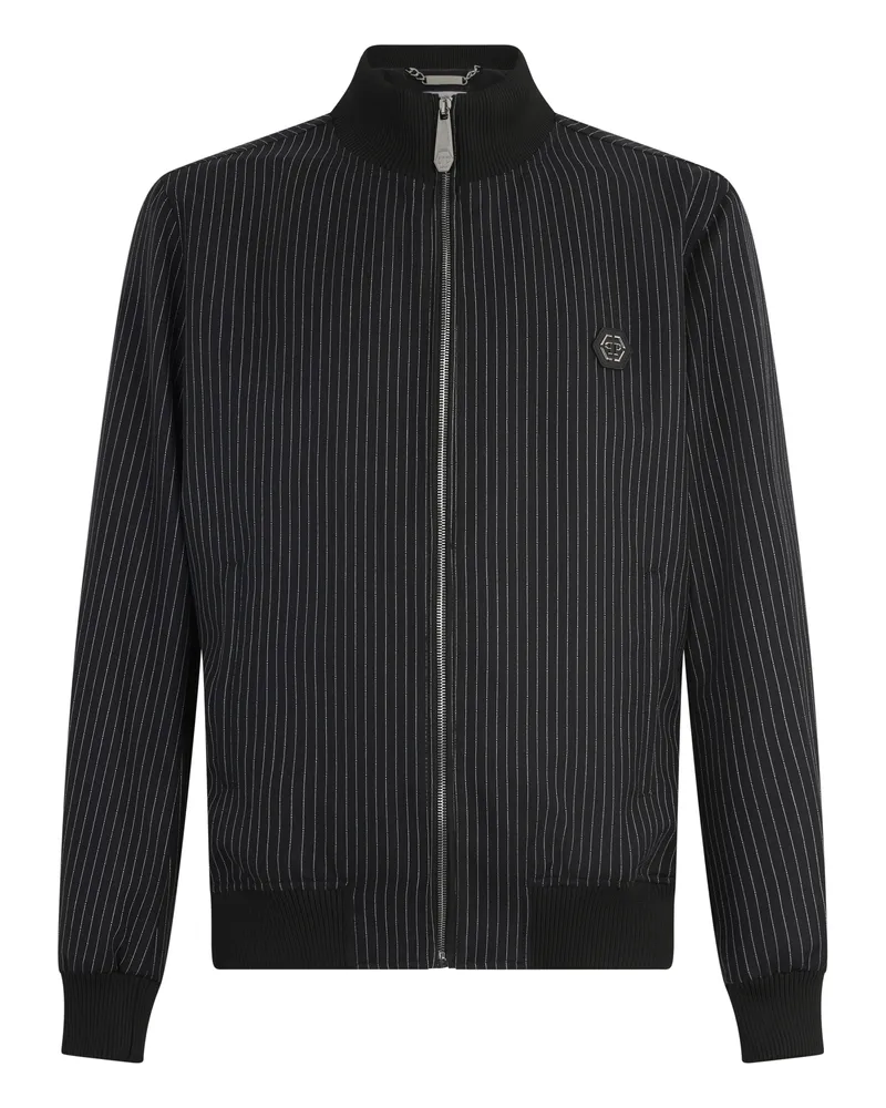 Philipp Plein Classic Tracksuit Jacket Stripes Stripes Schwarz