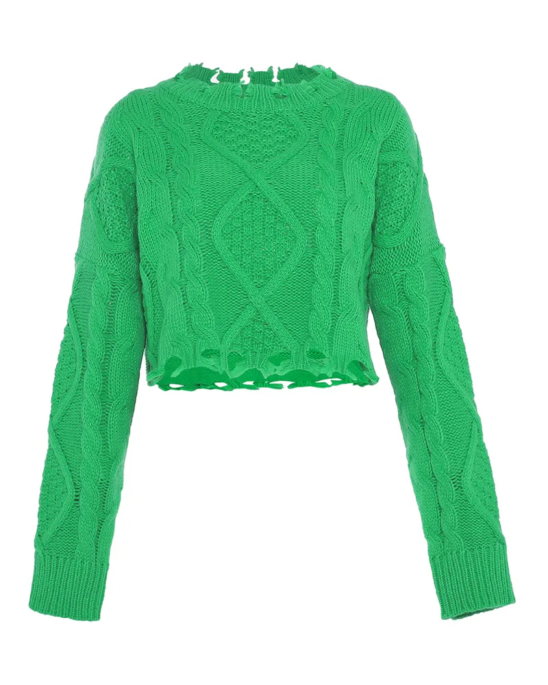 My Mo Strickpullover Damen grün Grün