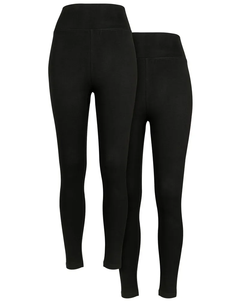Urban Classics Leggings 2er-Pack für Damen (Schwarz Schwarz