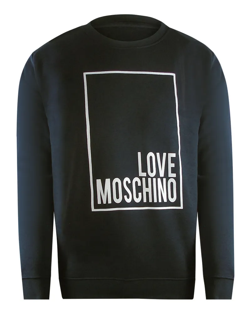 Moschino Love  Box Logo Schwarzes Sweatshirt Schwarz