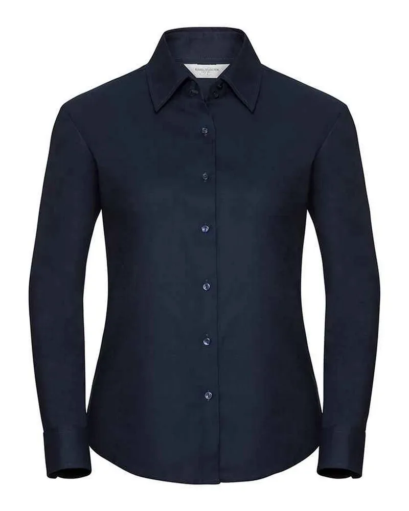 Russell Athletic Russell Collection - Hemd für Damen Langärmlig (Leuchtend Navy-Blau Marineblau