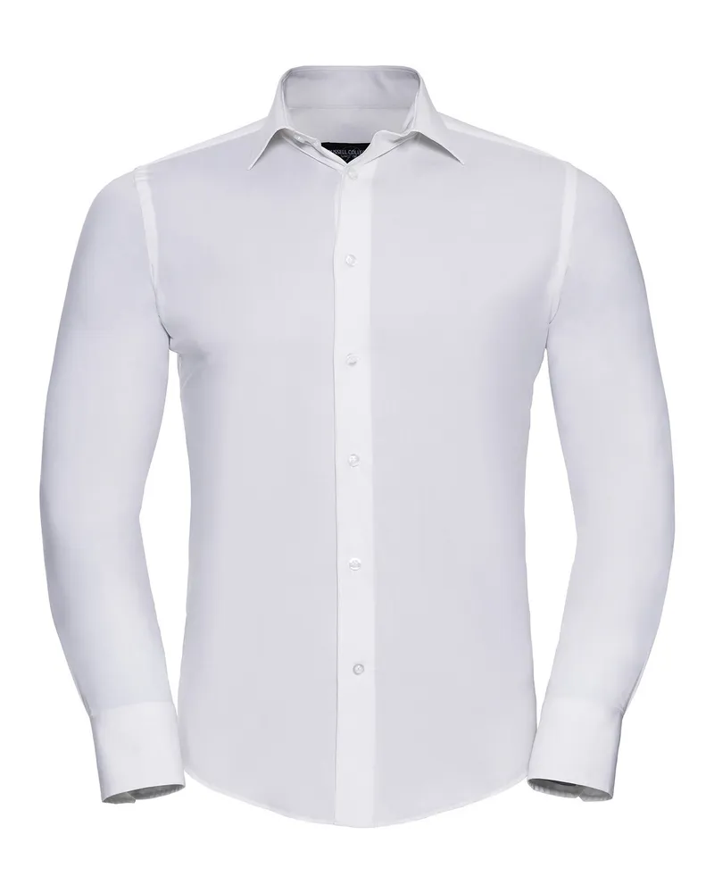 Russell Athletic Russell Collection - Hemd Pflegeleicht für Herren Langärmlig (Weiß Weiß