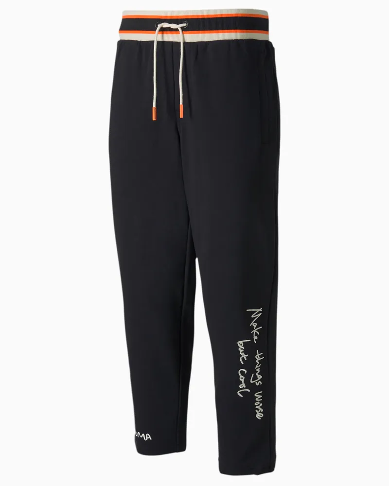 Puma x Rdet Randomevent Black Herren Cropped Sweat Hosen Jogger 596667 01 Schwarz