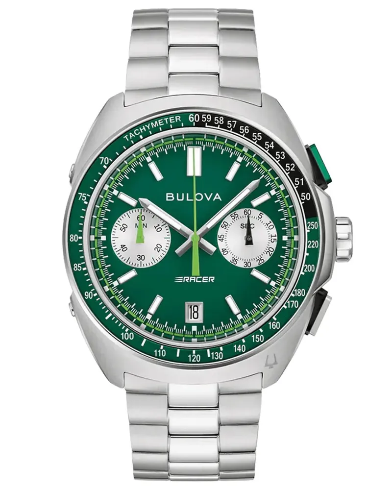 BULOVA Racer Silber Herren Armbanduhr 98B468 Silber