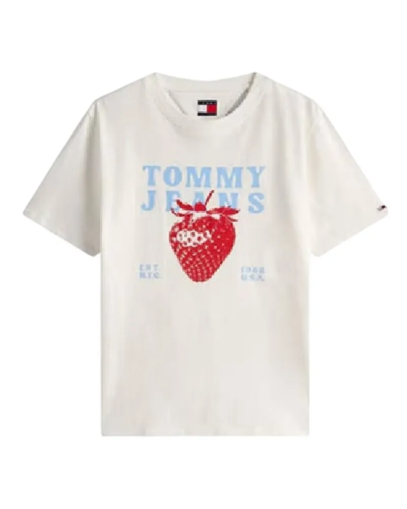 Tommy Hilfiger T-Shirt für Damen, Regulär (Ecru Ecru