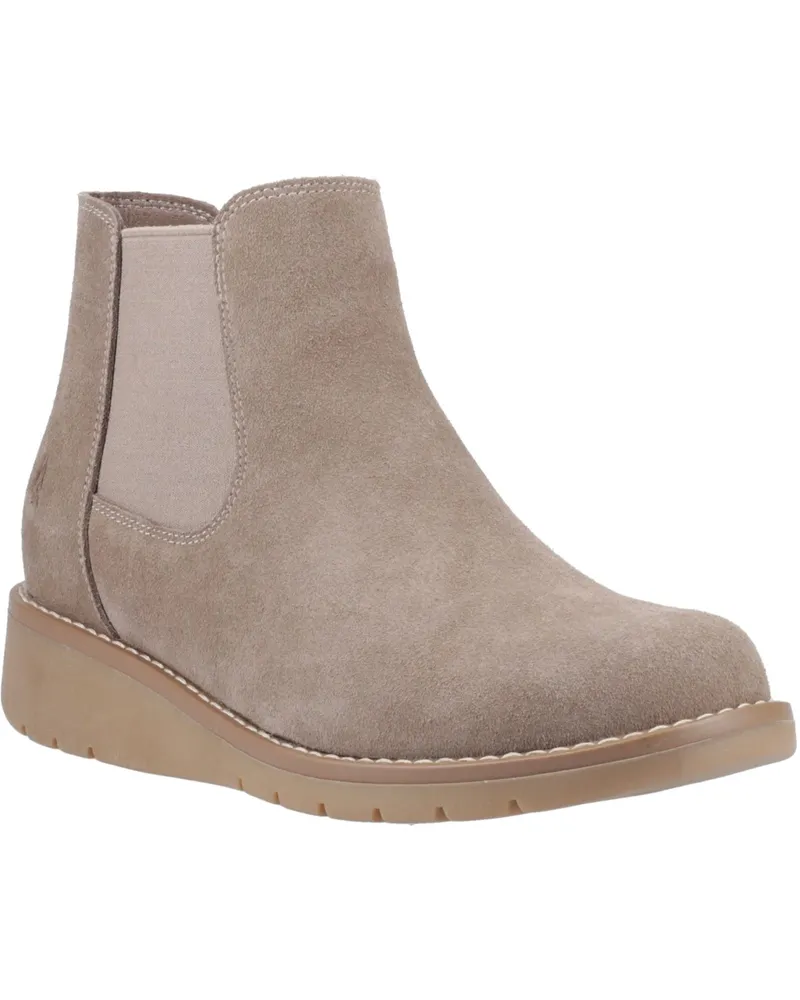 Hush Puppies Leonie Wildleder Damen Taupe Flache Chelsea-Stiefel Taupe