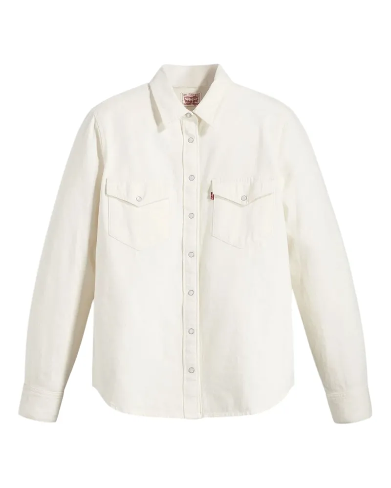 Levi's Levi's Damen Ikonisches Western-Denim-Hemd mit langen Ärmeln (Ecru Ecru