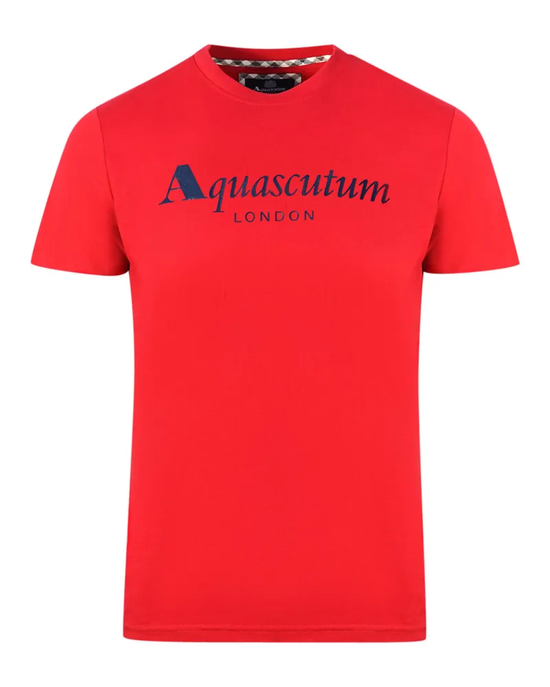 Aquascutum London Markenlogo Rotes T-Shirt Rot