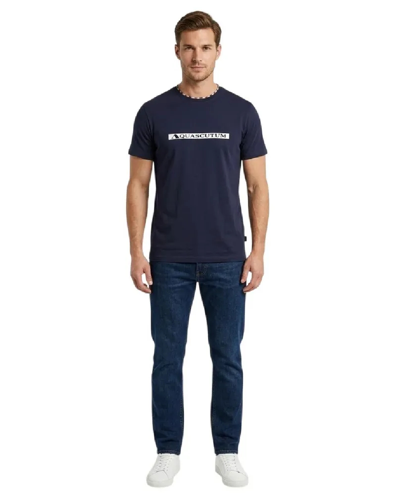 Aquascutum T-Shirt für Herren (Marine Marineblau