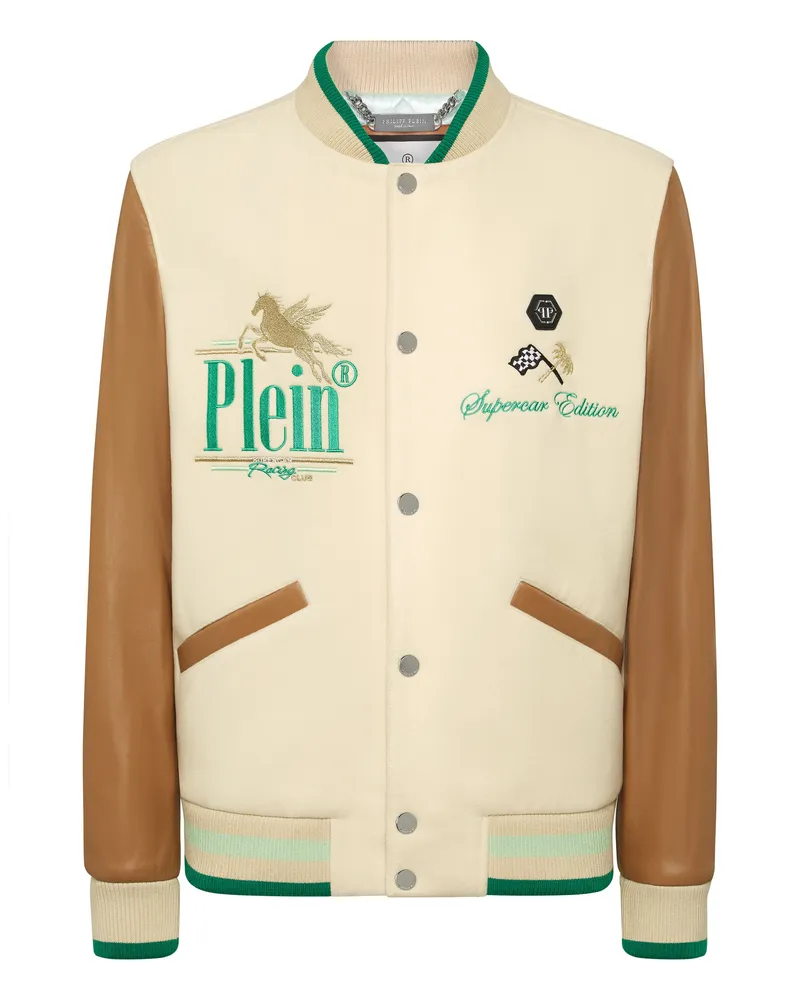 Philipp Plein Bomberjacke Racing Beige