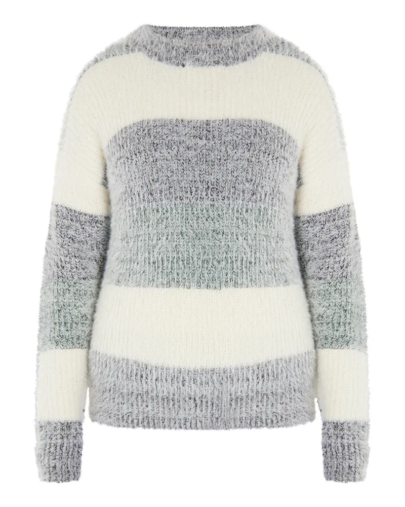 My Mo Strickpullover Damen Creme Mehrfarbig Creme