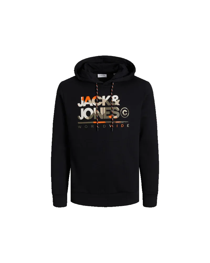 Jack & Jones Luke Sweat Hood  Schwarz Schwarz