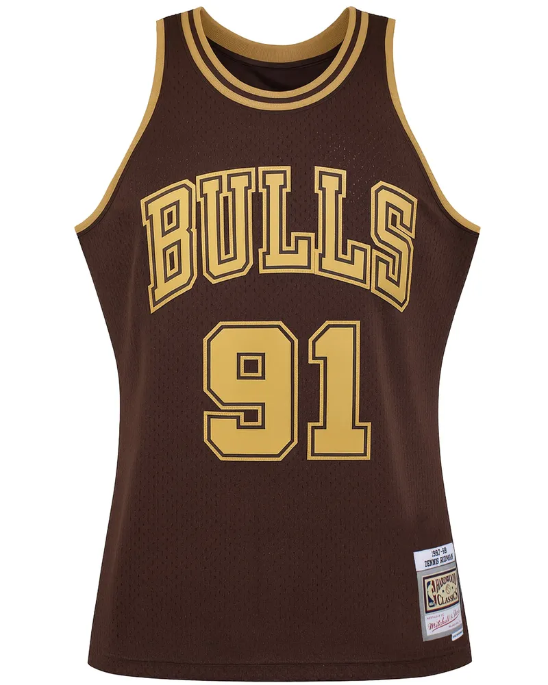 Mitchell & Ness NBA Chicago Bulls 91 Rodman Swingman Trikot Braun