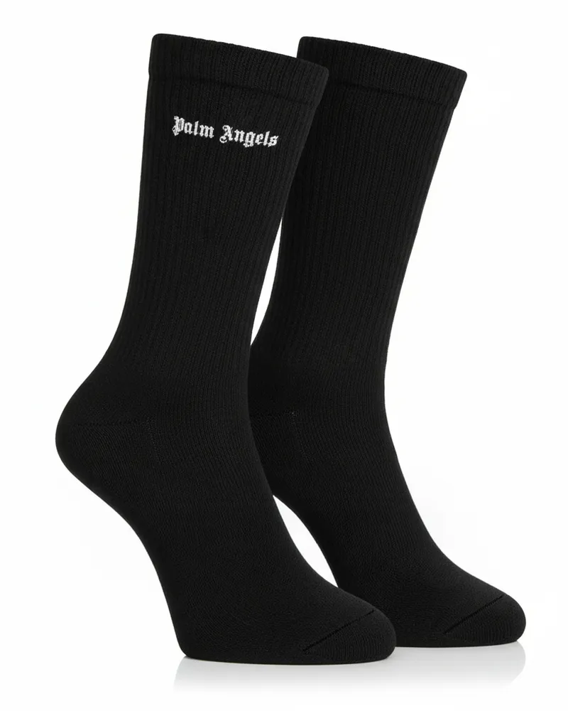 Palm Angels Herren Lange Baumwollsocken PMRA001S24FAB0021001 Schwarz