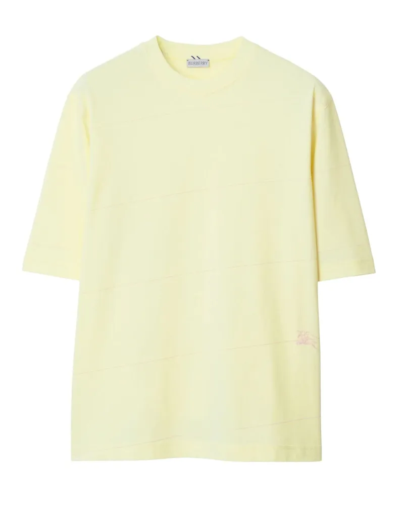Burberry Gestreiftes T-Shirt in Sorbetgelb Gelb