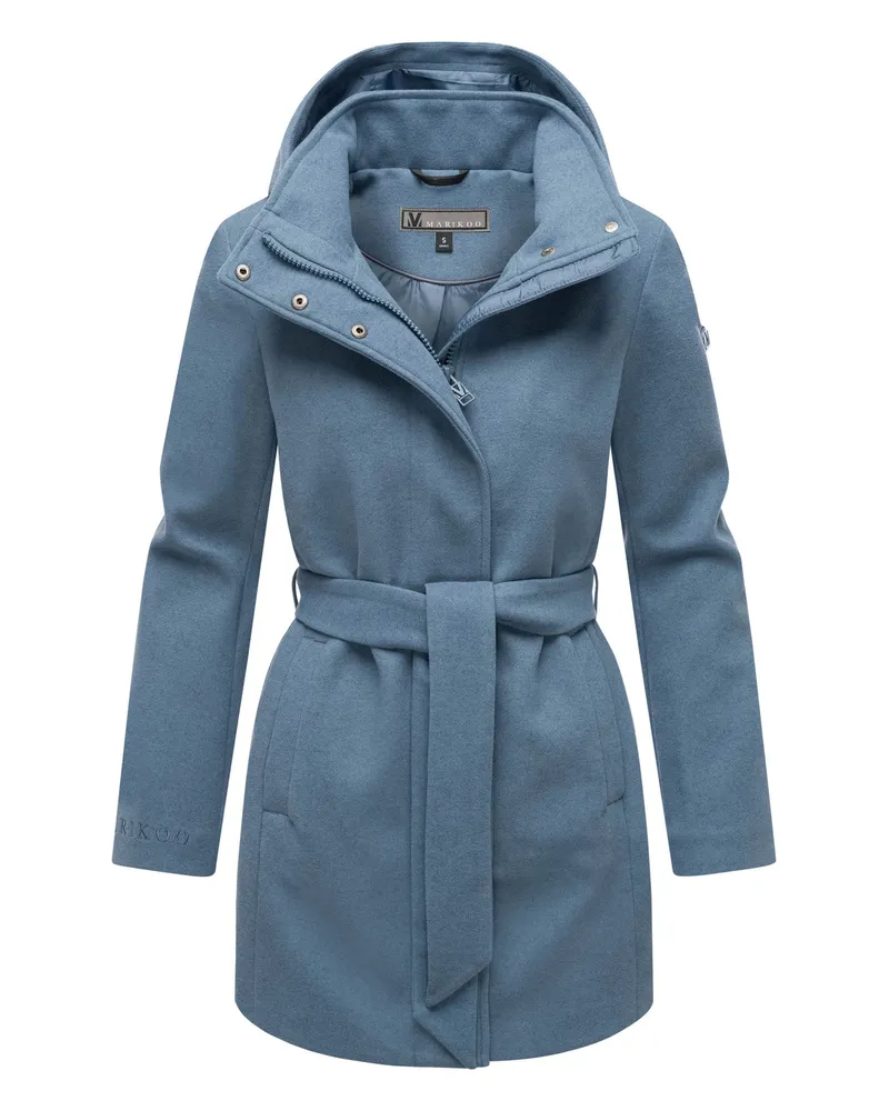 Marikoo Damen Mantel Katalinaa mit Taillengürtel Blau