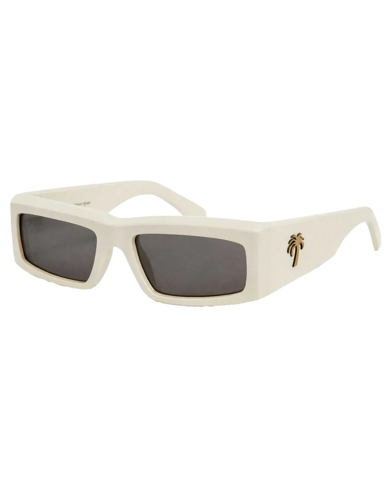 Palm Angels Yreka" Rechteck-Sonnenbrille für Herren (Weiß/Dunkelgrau Weiß