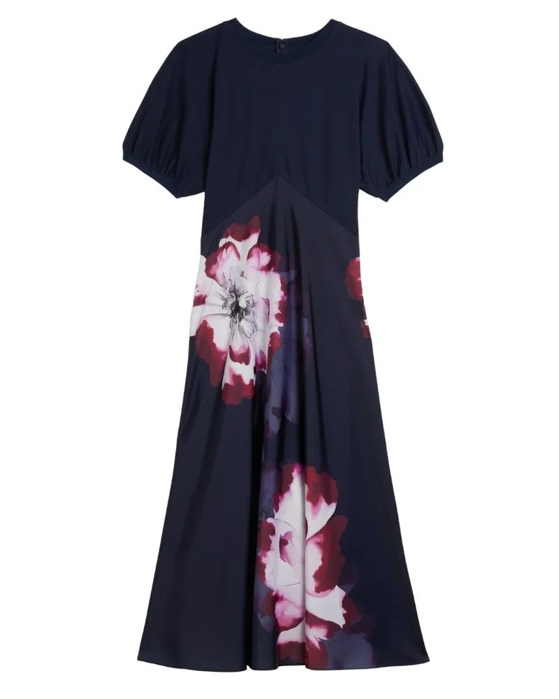 Ted Baker Mitzic Ponte Oberteil mit bedrucktem Satin-Besatz - Marineblau Marineblau