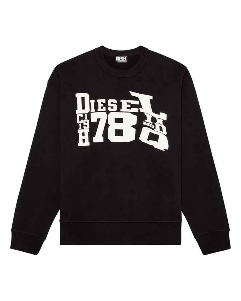 Diesel Sweatshirt für Herren/Damen Unisex, Logo (Schwarz Schwarz