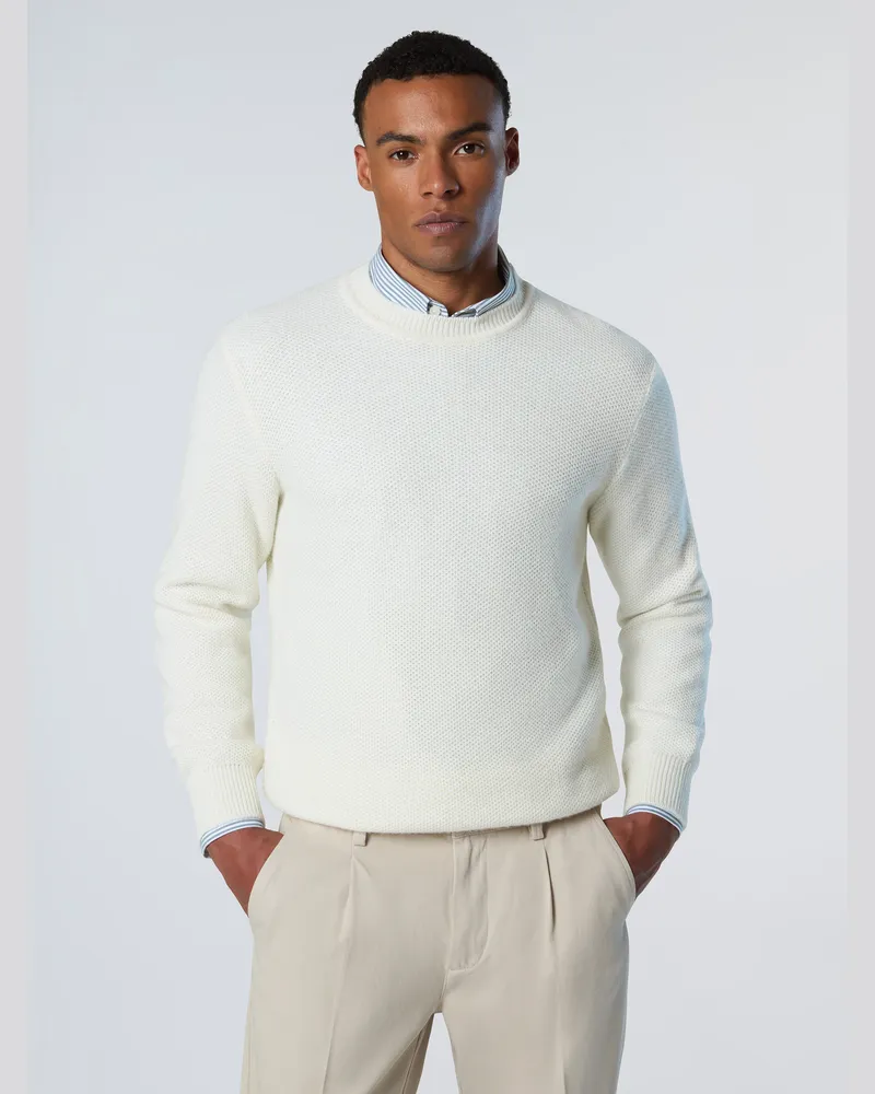 North Sails Pullover Wabenförmiger Rundhalsausschnitt Creme