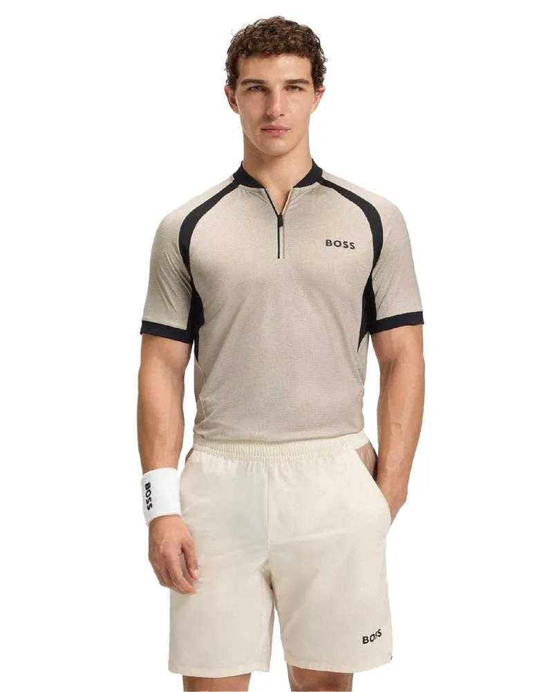 HUGO BOSS PL_TOC Matchball" Poloshirt für Herren, Schmal, kurzärmlig (Weiß Weiß