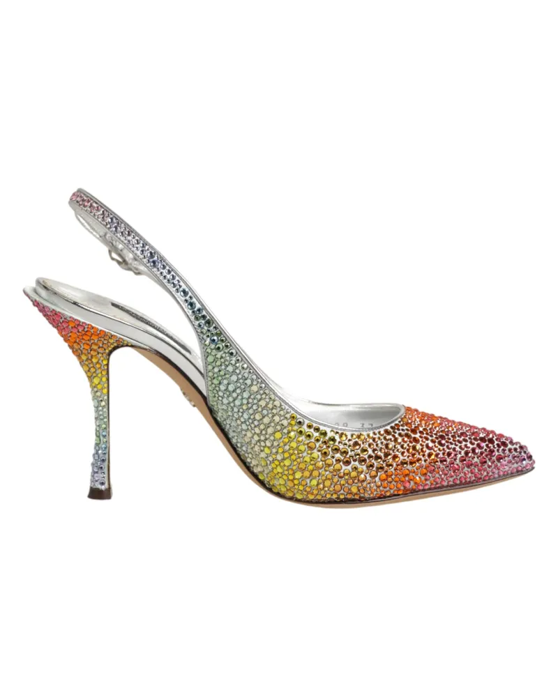 Dolce & Gabbana Mehrfarbige Pailletten Slingback Pumps Schuhe Mehrfarbig